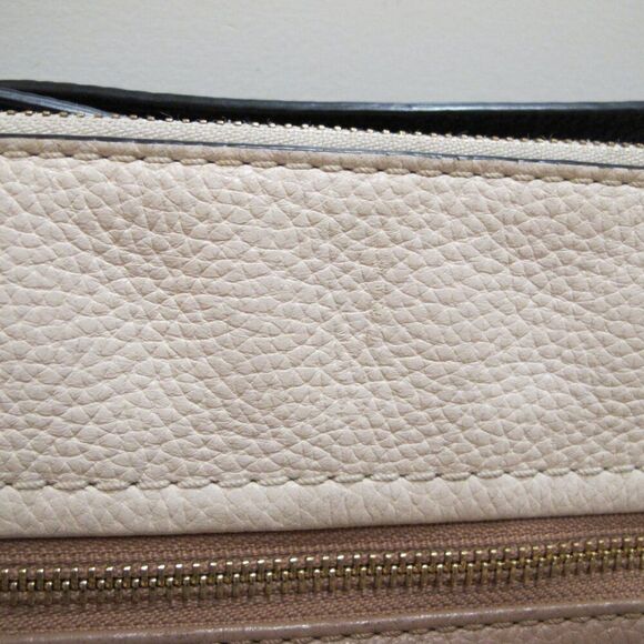 KATE SPADE NEW YORK jackson gabriele crossbody bag zip tan white leather 8x10 - Picture 7 of 16
